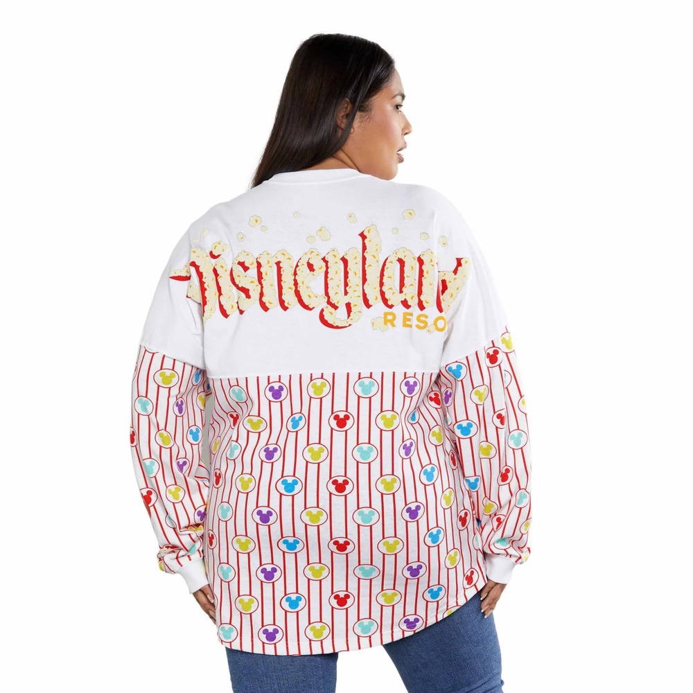Disney Parks Popcorn Spirit Jersey Disneyland White Striped Large New NWT